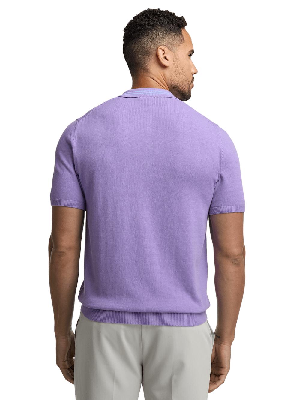 Cotton Full Zip Polo - Purple Product Image