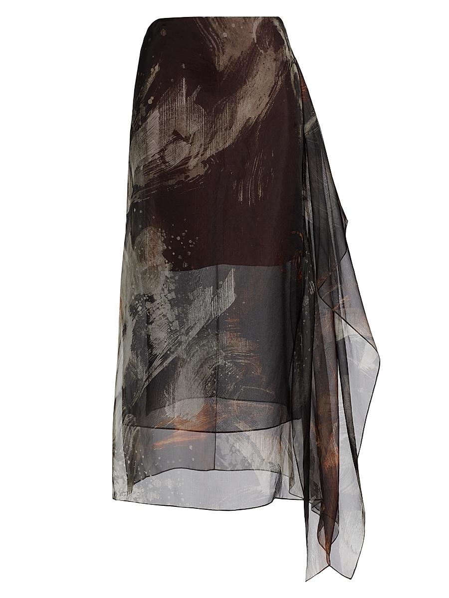 Womens Silk Organza Brushstroke Skirt Product Image