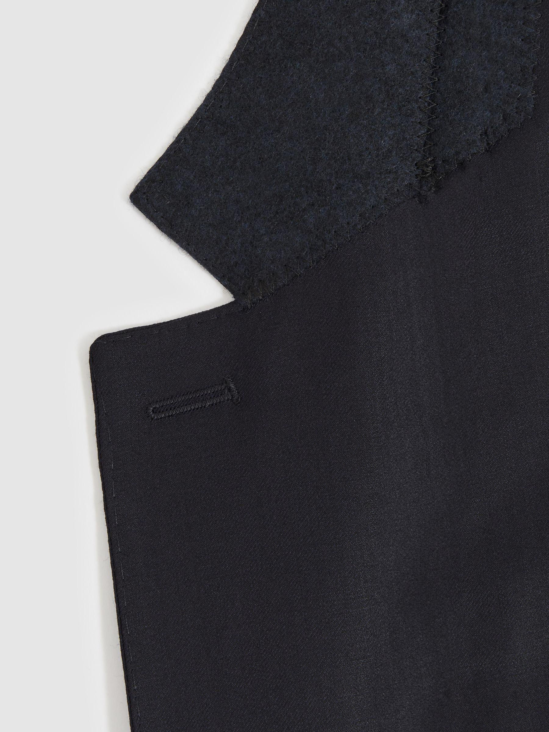 Single Breasted Wool Suit Jacket Slim-Fit in Navy Product Image