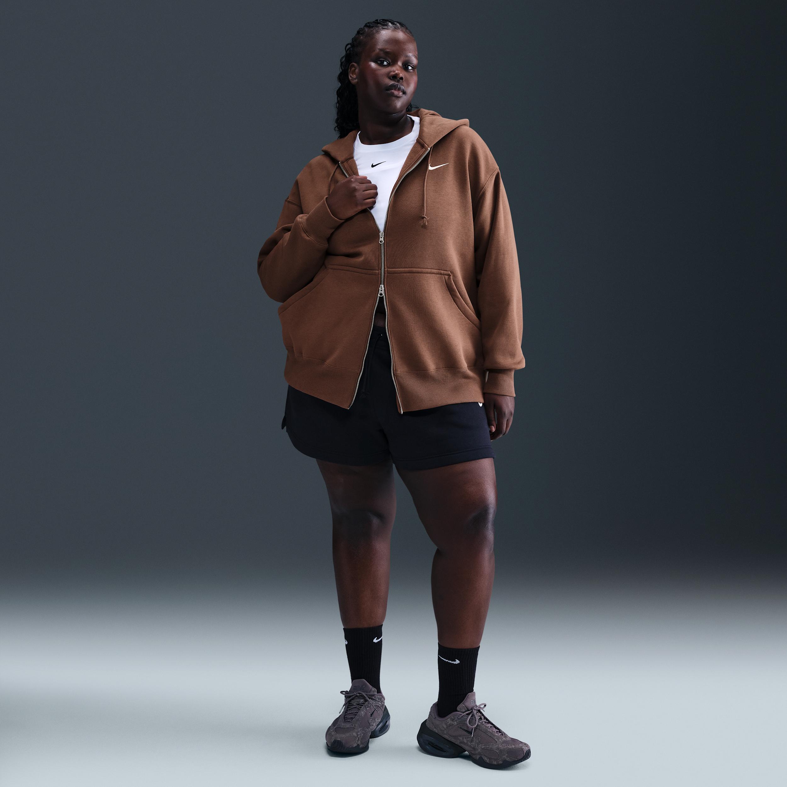 Womens Nike Sportswear Phoenix Fleece Oversized Full-Zip Hoodie (Plus Size) | DV4979-265 Product Image