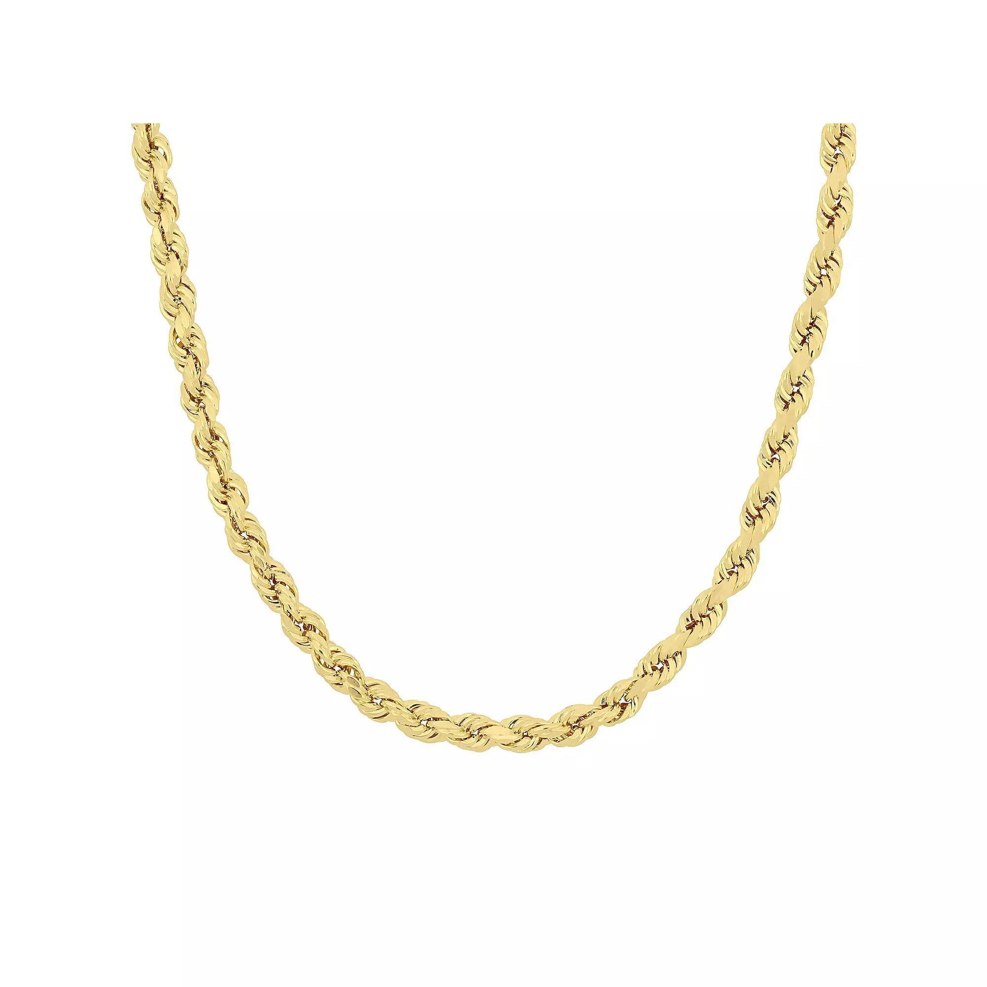 Stella Grace 10k Gold Men's Rope Chain Necklace,  Product Image