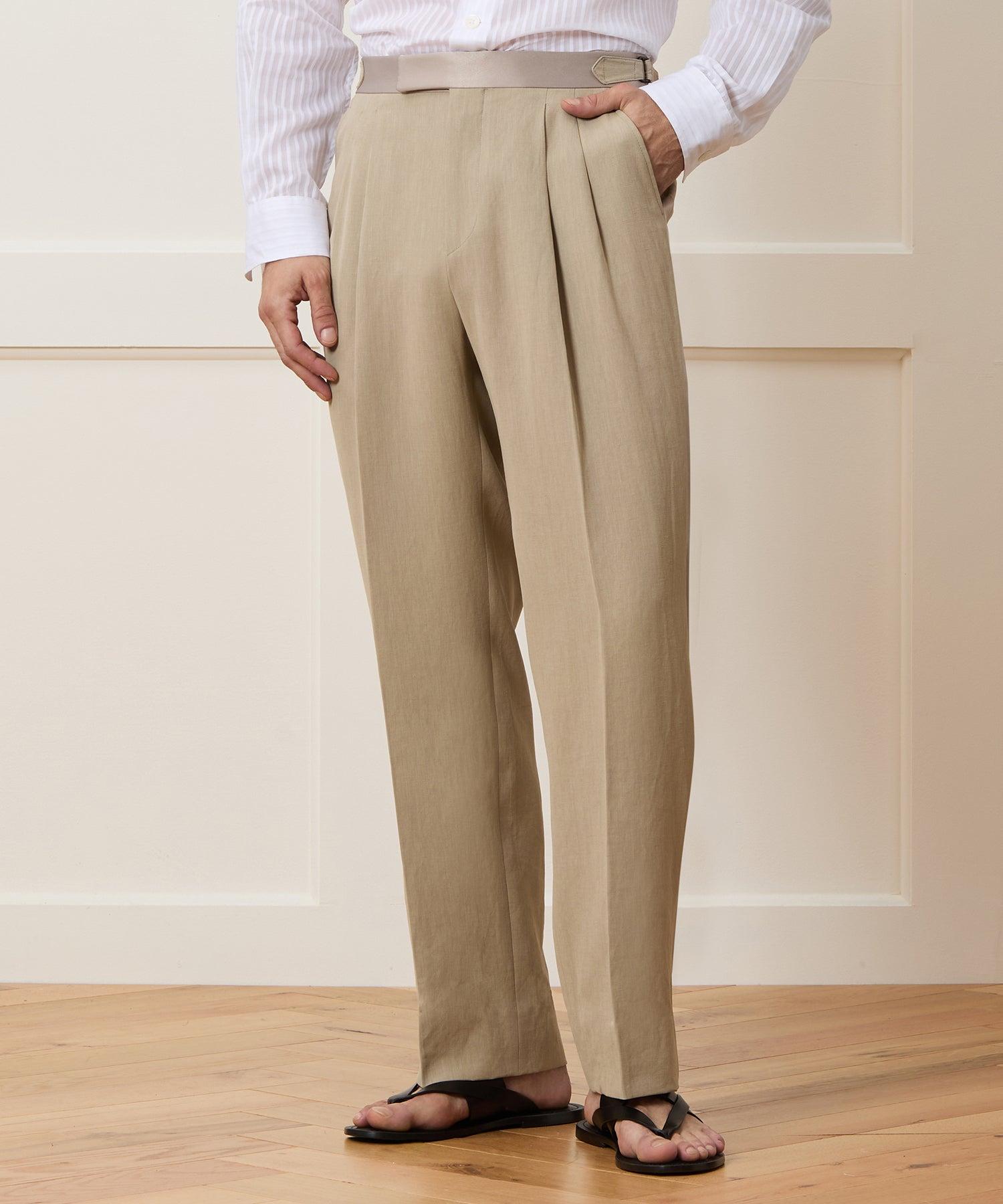 Relaxed Italian Sueded Linen Tuxedo Trouser Product Image
