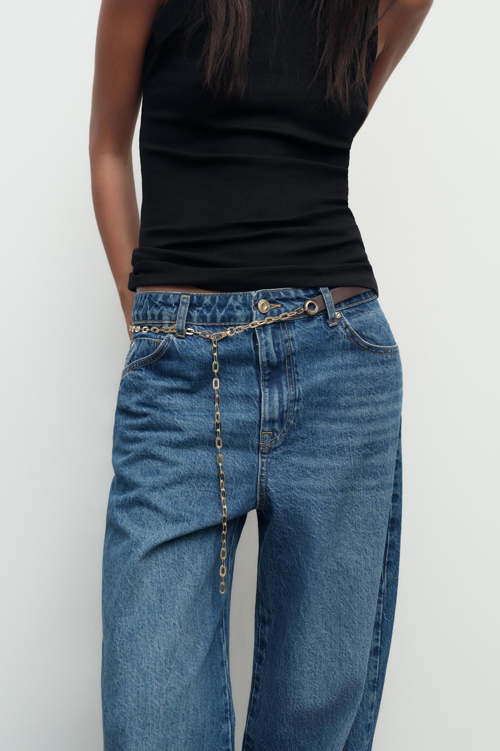 Z1975 WIDE LEG CHAIN BELT JEANS Product Image