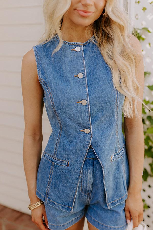 Midtown Muse Denim Vest Top Product Image