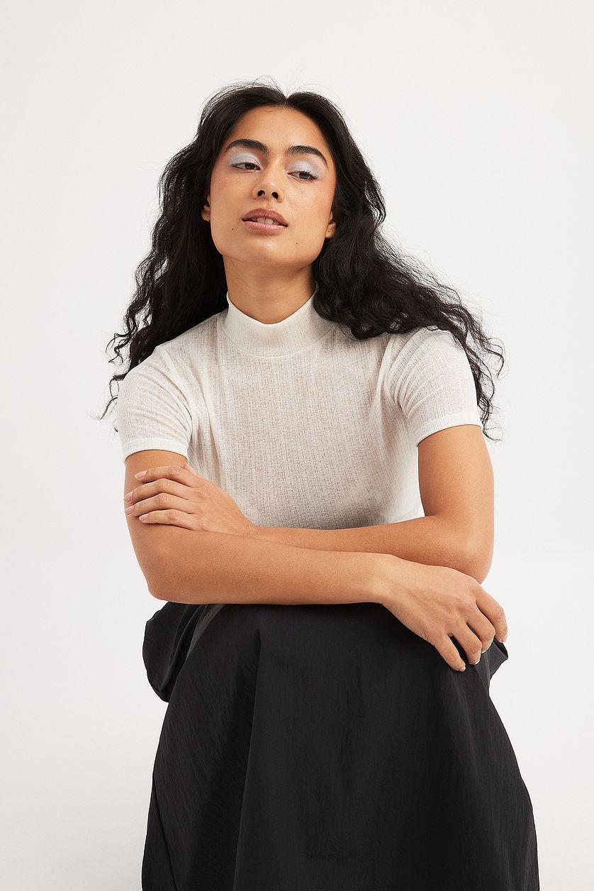 Sheer Short Sleeve Top Product Image