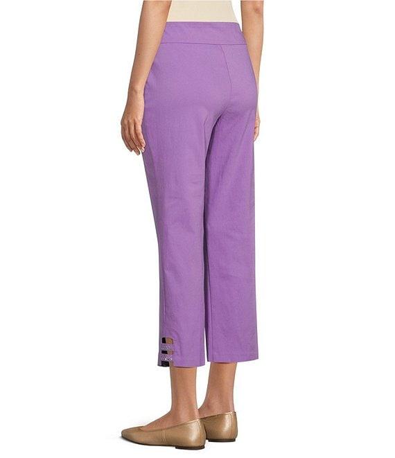 Allison Daley Lattice Hem Pull-On Straight Leg Cropped Pants Product Image