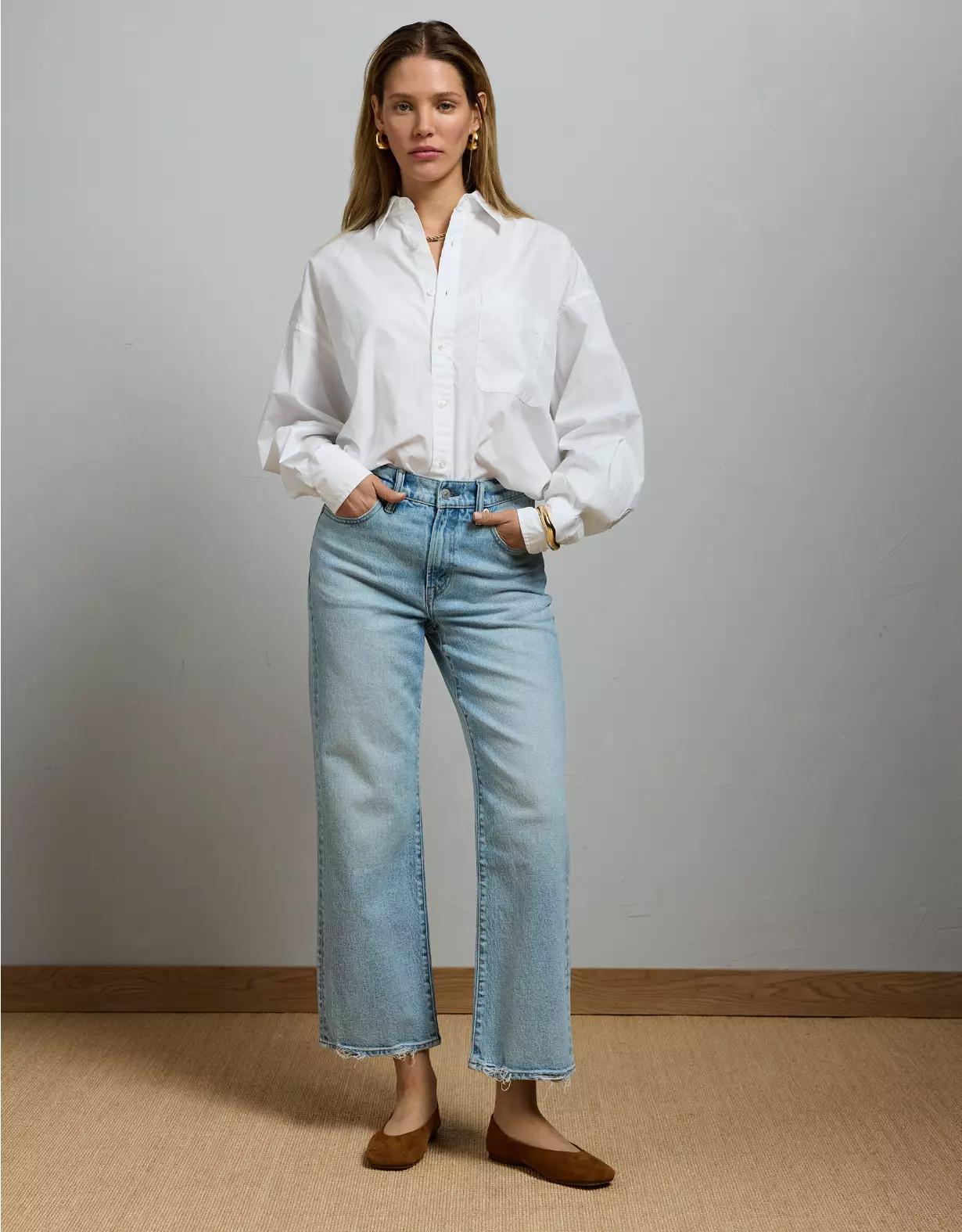 AE77 Premium Bootcut Crop Jean Product Image