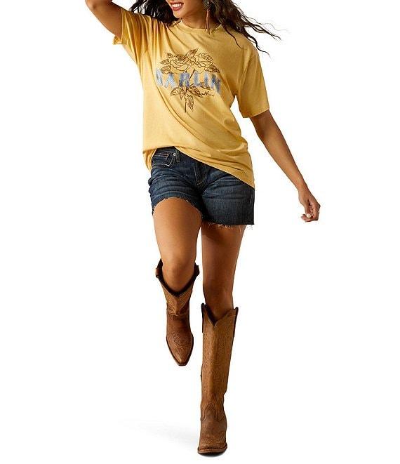 Ariat Darlin Embroidered Rose Metallic Graphic Tee-Shirt Product Image