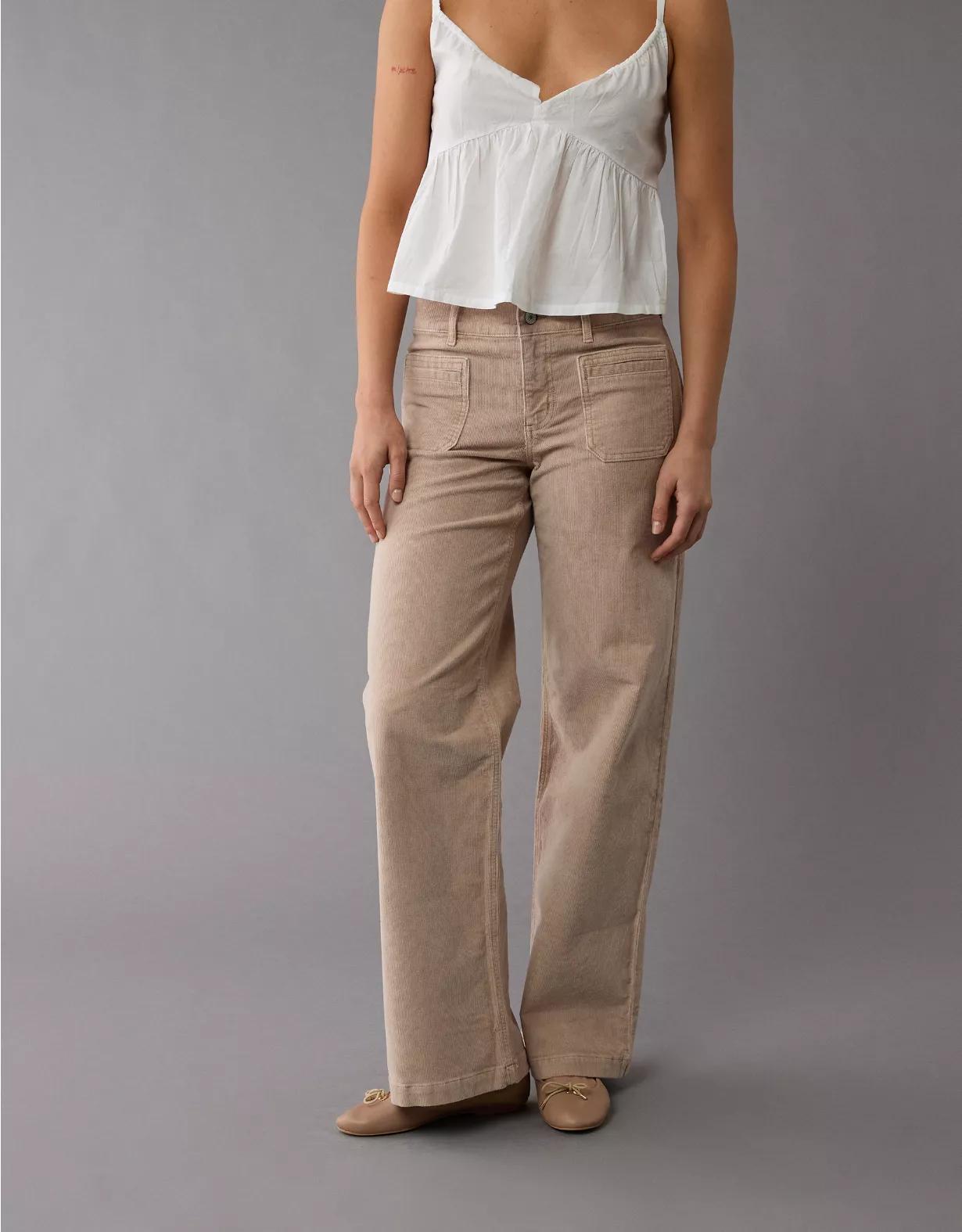 AE Stretch Corduroy Low-Rise Baggy Wide-Leg Pant Product Image