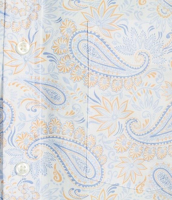 Roundtree & Yorke Long Sleeve Paisley Print Twill Sport Shirt Product Image
