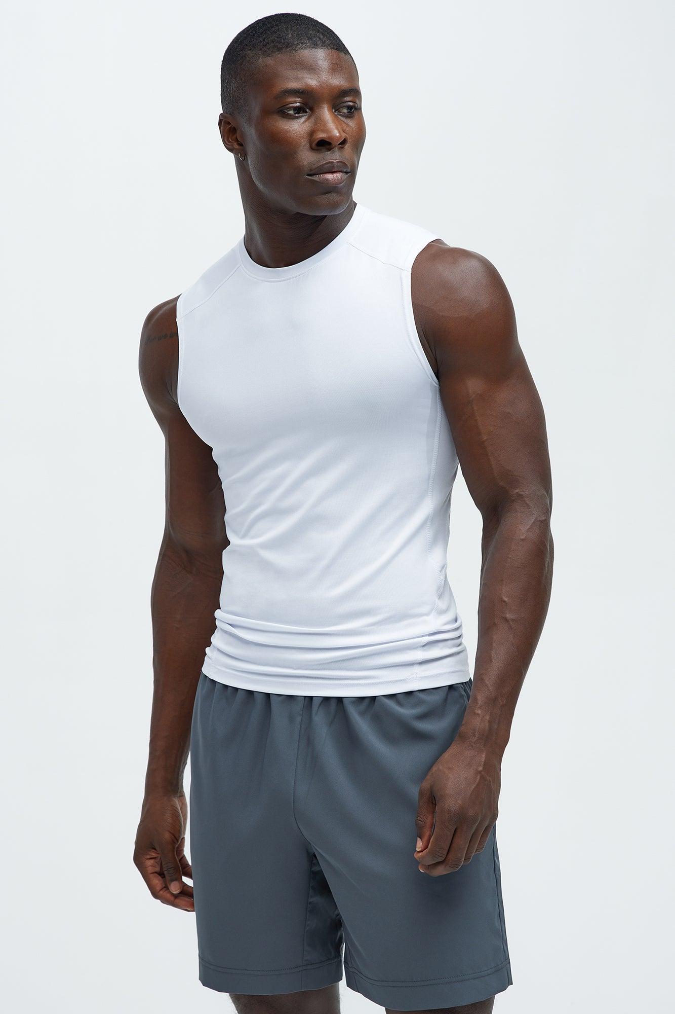 Vital Compression Cut Off Tee - White Product Image