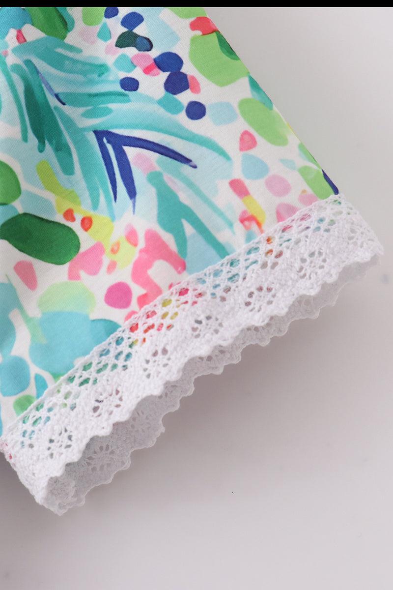 Bow applique print mom&me dress Product Image