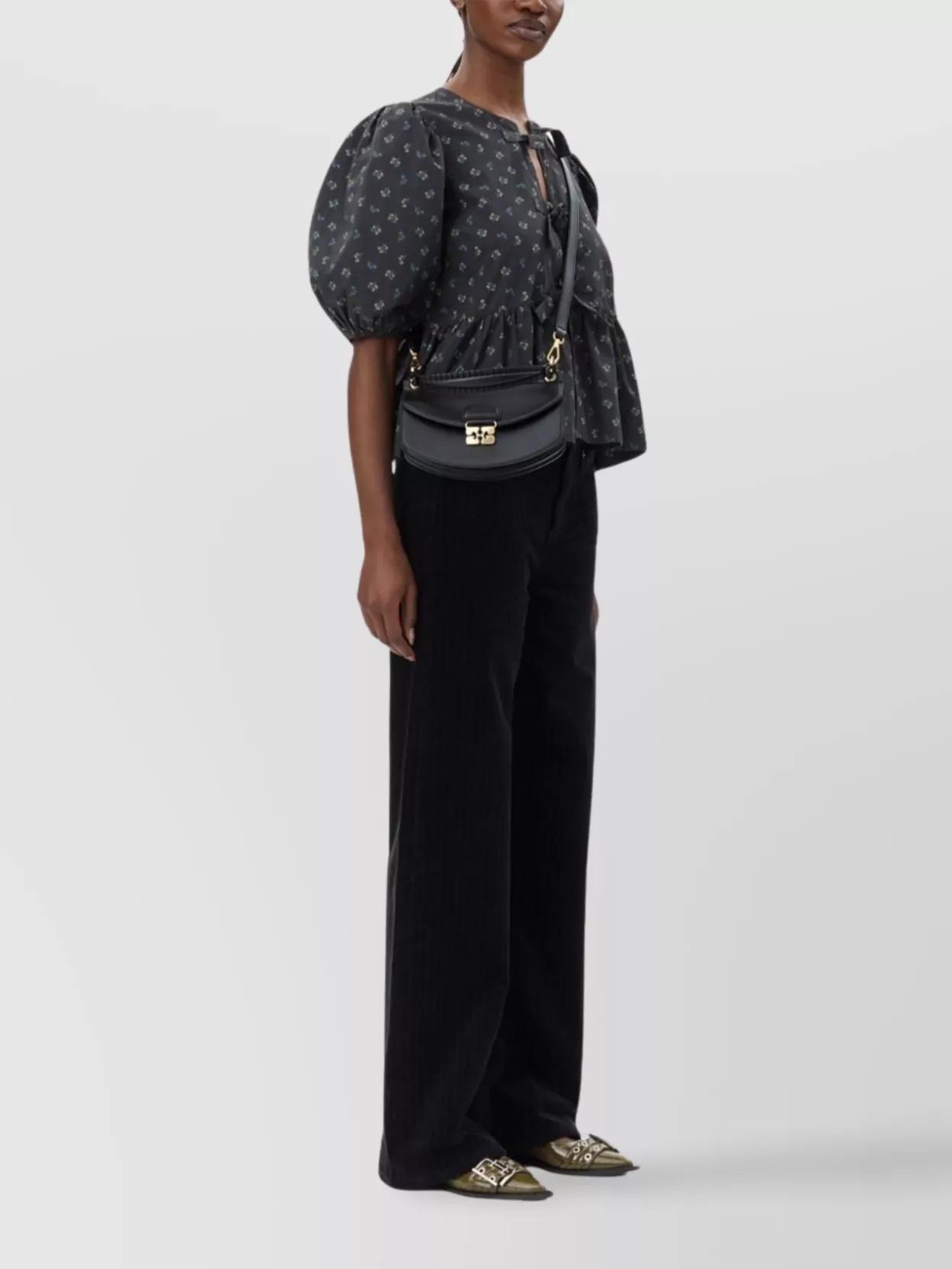 GANNI Womens Black Apo-g Mini Leather-blend Top-handle Bag Product Image