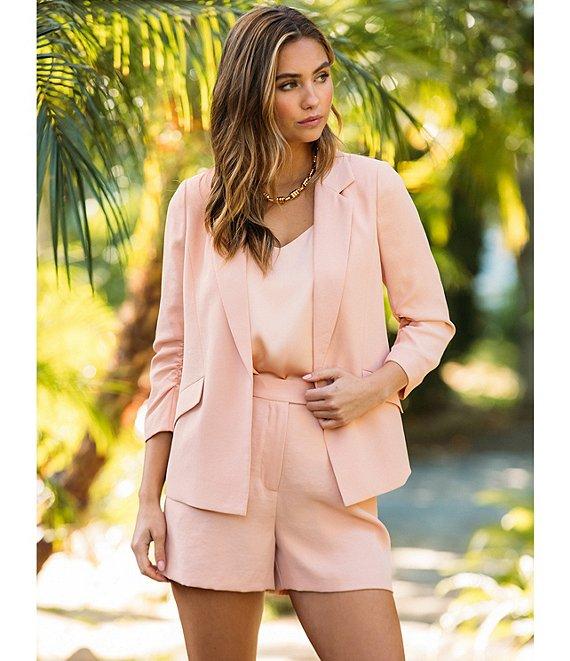 Skies Are Blue High Waisted Flat Front Recycled Tailored Shorts Product Image