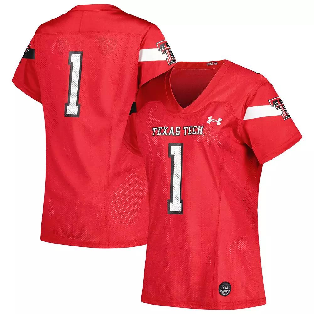 Women's Under Armour #1 Red Texas Tech Red Raiders Replica Football Jersey,  Product Image