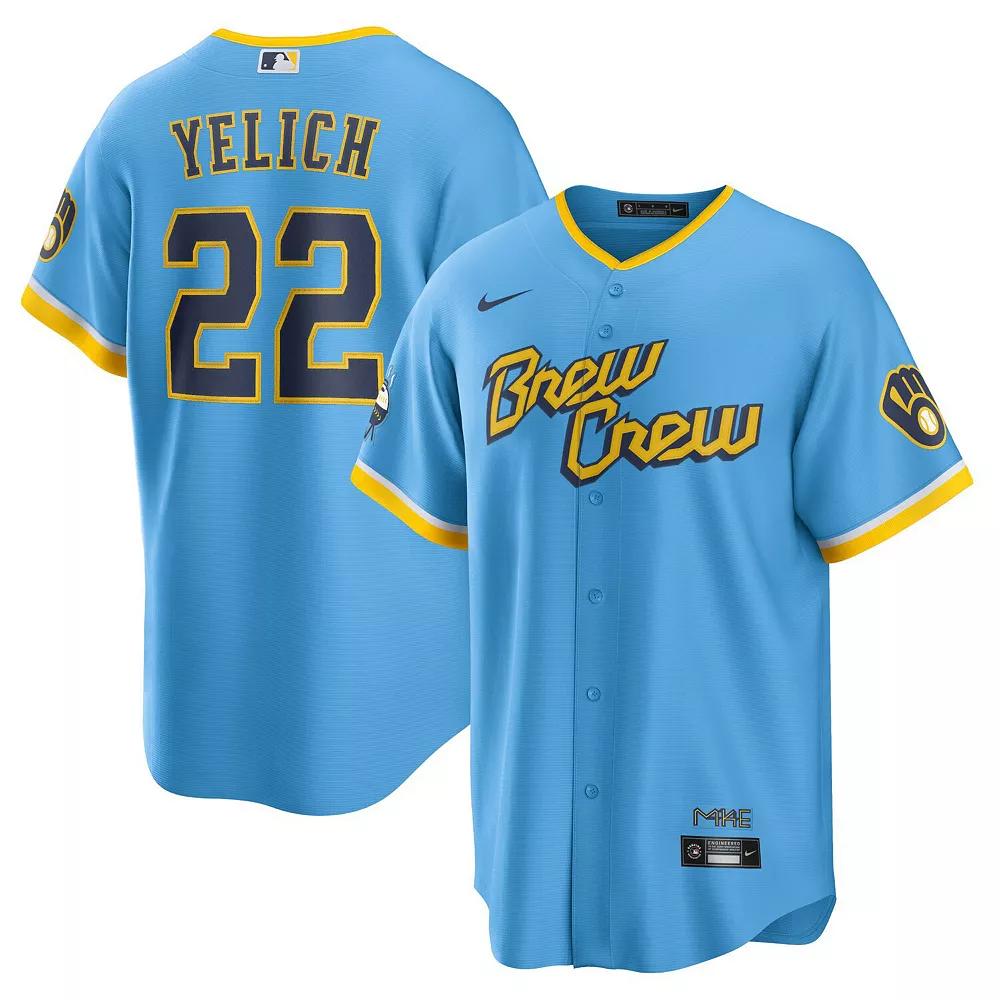 Nike Mens MLB Milwaukee Brewers City Connect (Christian Yelich) Replica Baseball Jersey | T770MBCCMZ7-Y22 Product Image