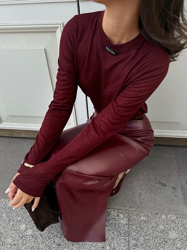 Bodycon High Waisted Pleated Solid Color Split-Back Skirts Bottoms Product Image