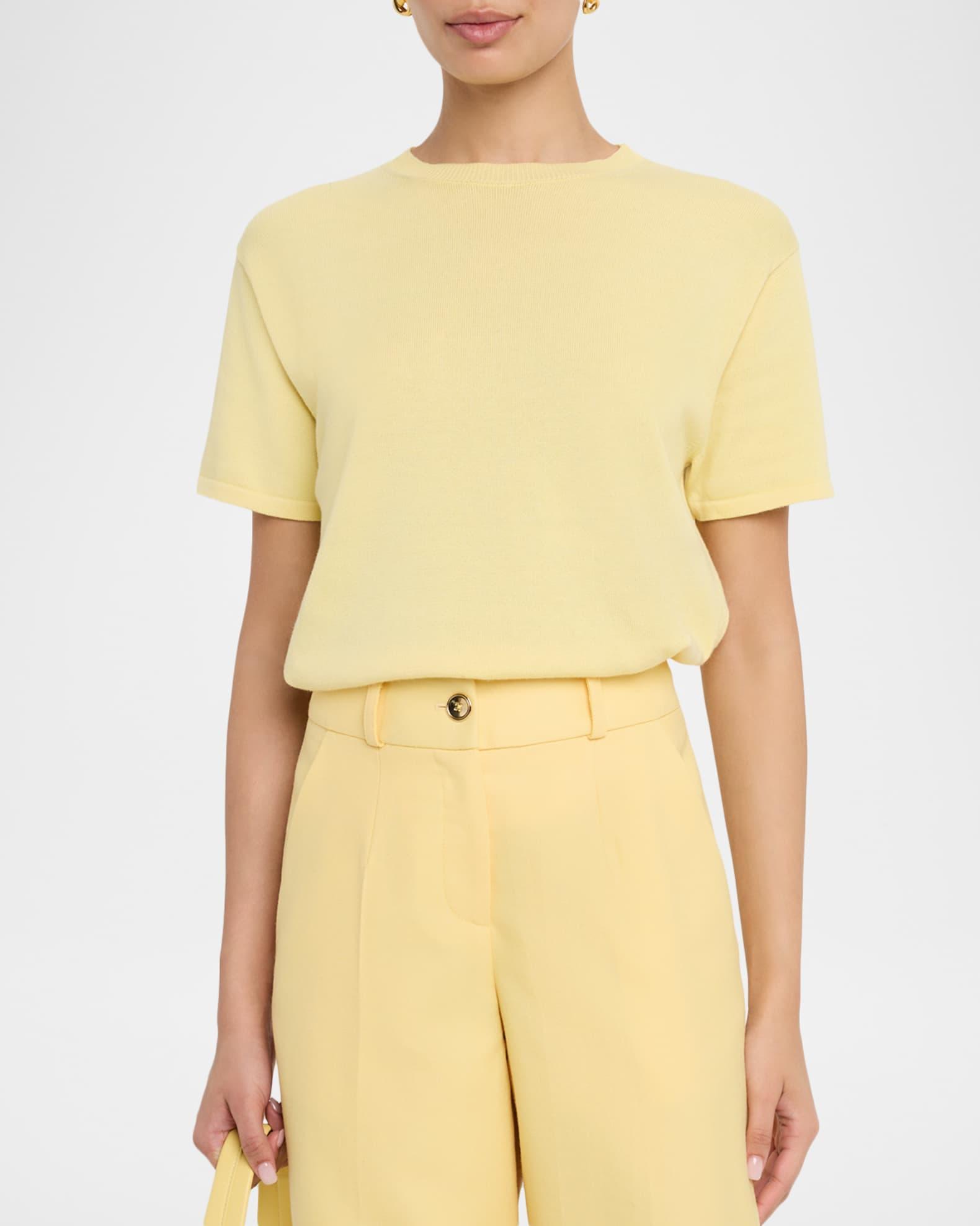 Short-Sleeve Cashmere Crewneck Sweater Product Image