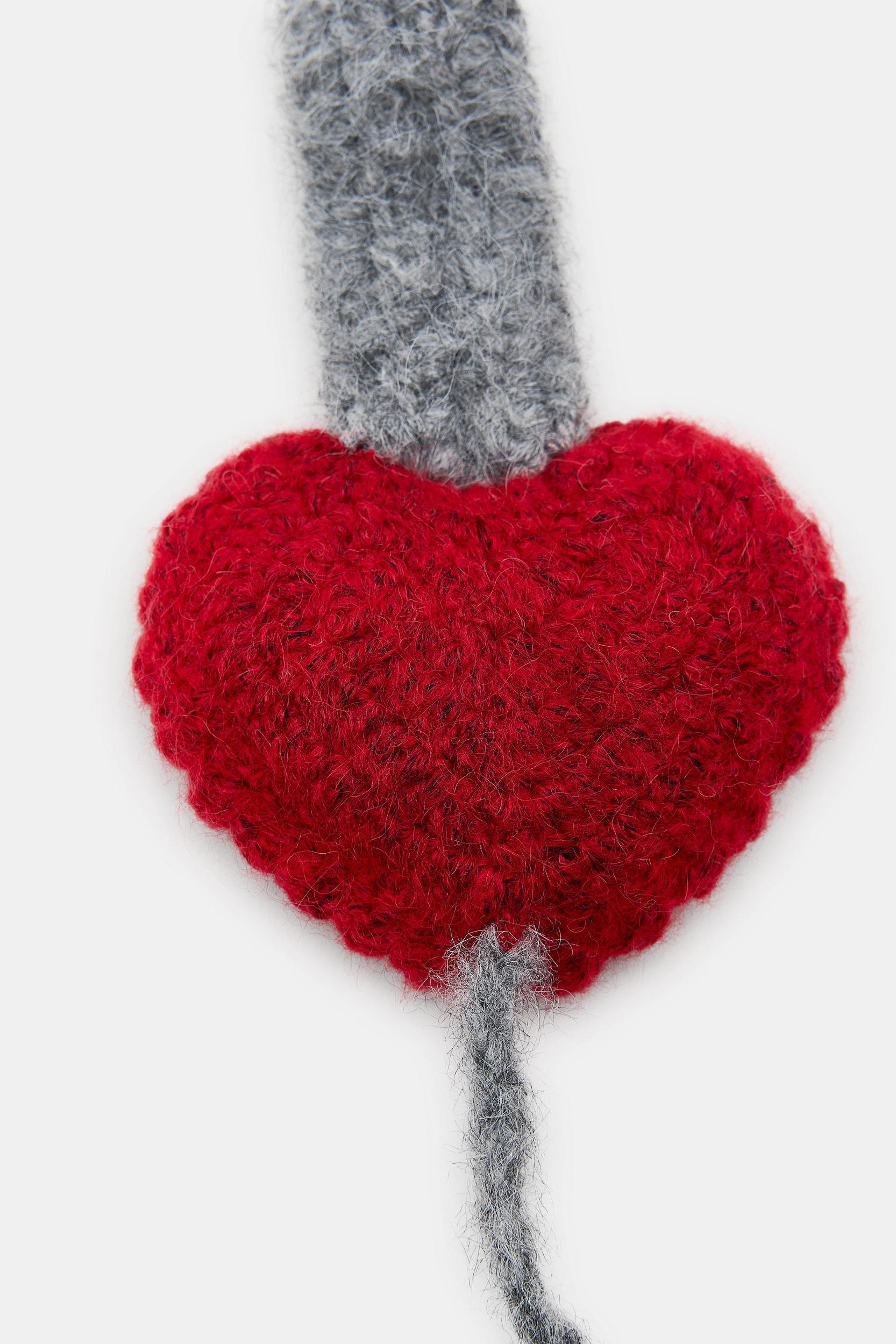 KNITTED HEART POMPOM EARMUFFS Product Image