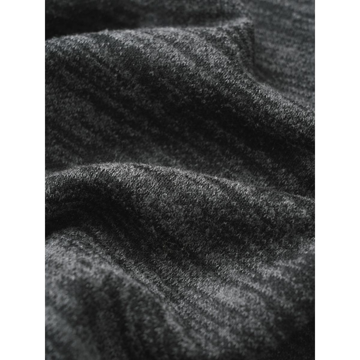 Plus Size 2-In-1 Heather Patchwork Sweatshirt Women Black Casual Contrast Round Neck Everyday Sweatshirts BloomChic 30/6X Product Image