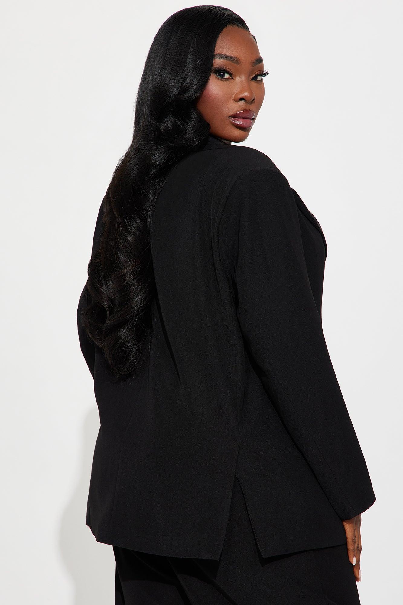 Said Something Oversized Blazer - Black Female Product Image