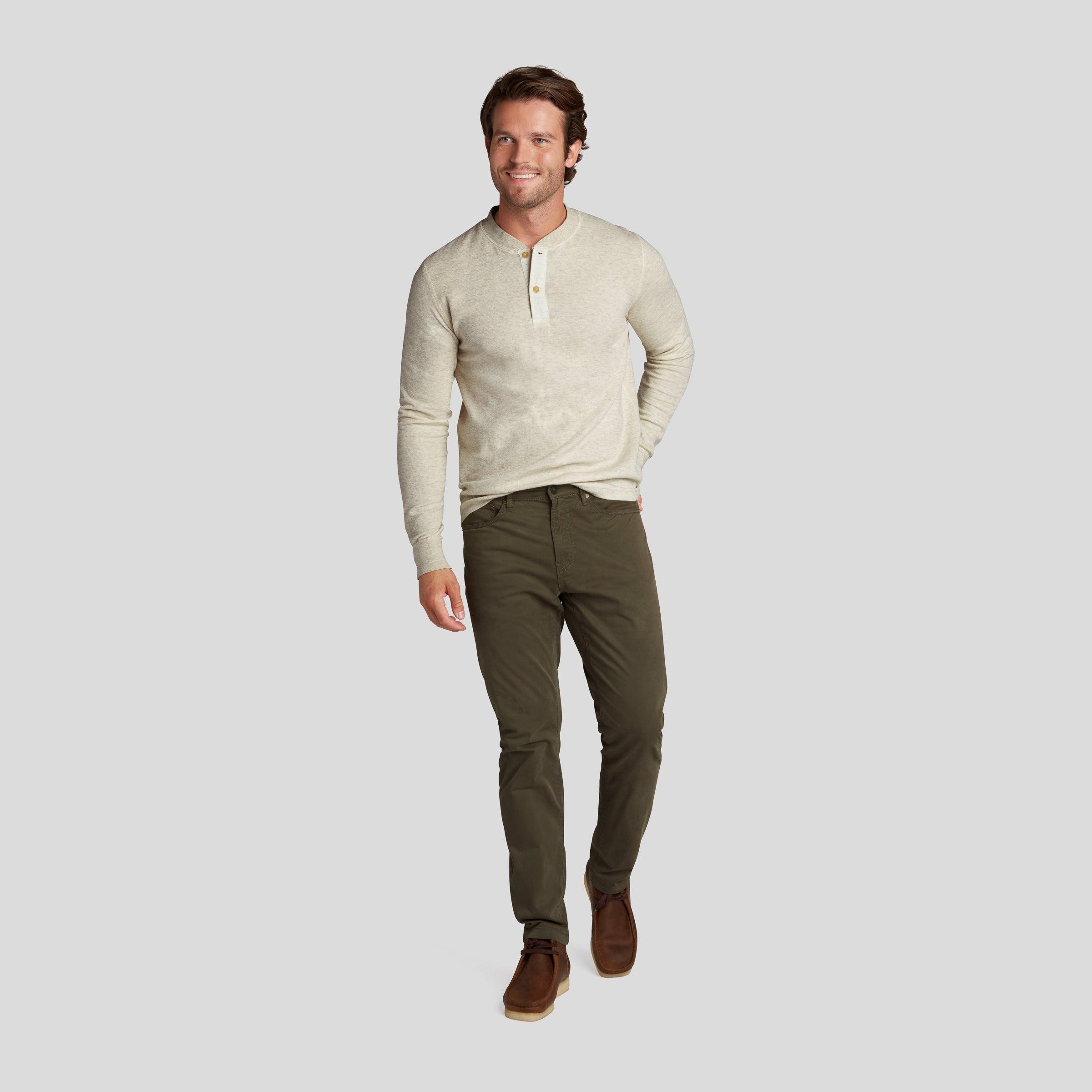 New Windsor Double Cloth Henley - Oatmeal Heather Product Image