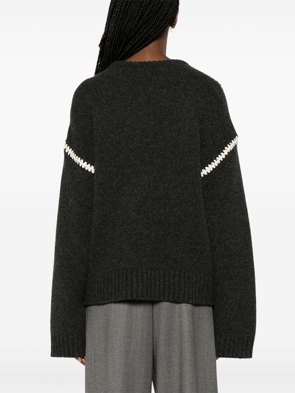 embroidered wool jumper Product Image