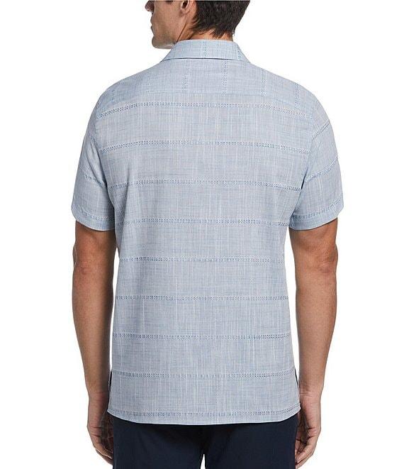 Perry Ellis Short Sleeve Solid Plaid Pattern Shirt Product Image
