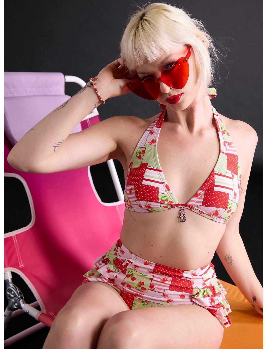 Strawberry Shortcake Patchwork Charm Halter Swim Top Product Image