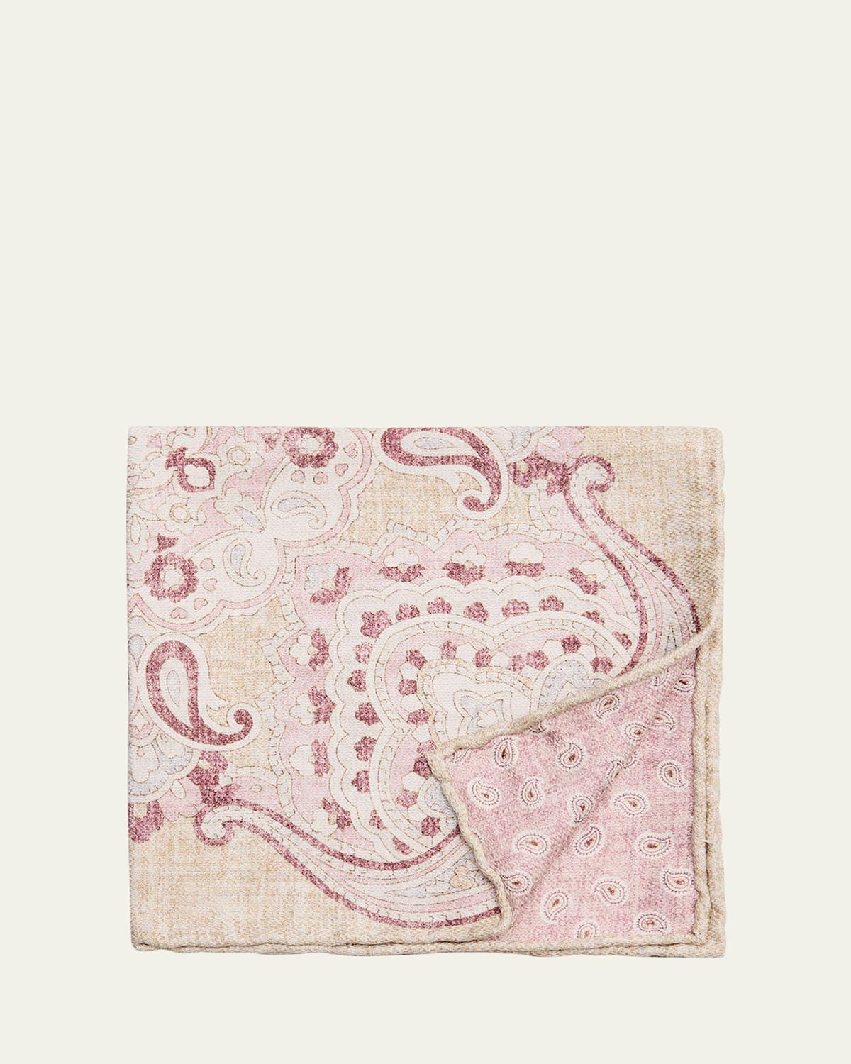 Mens Silk Double-Face Medallion Pocket Square Product Image