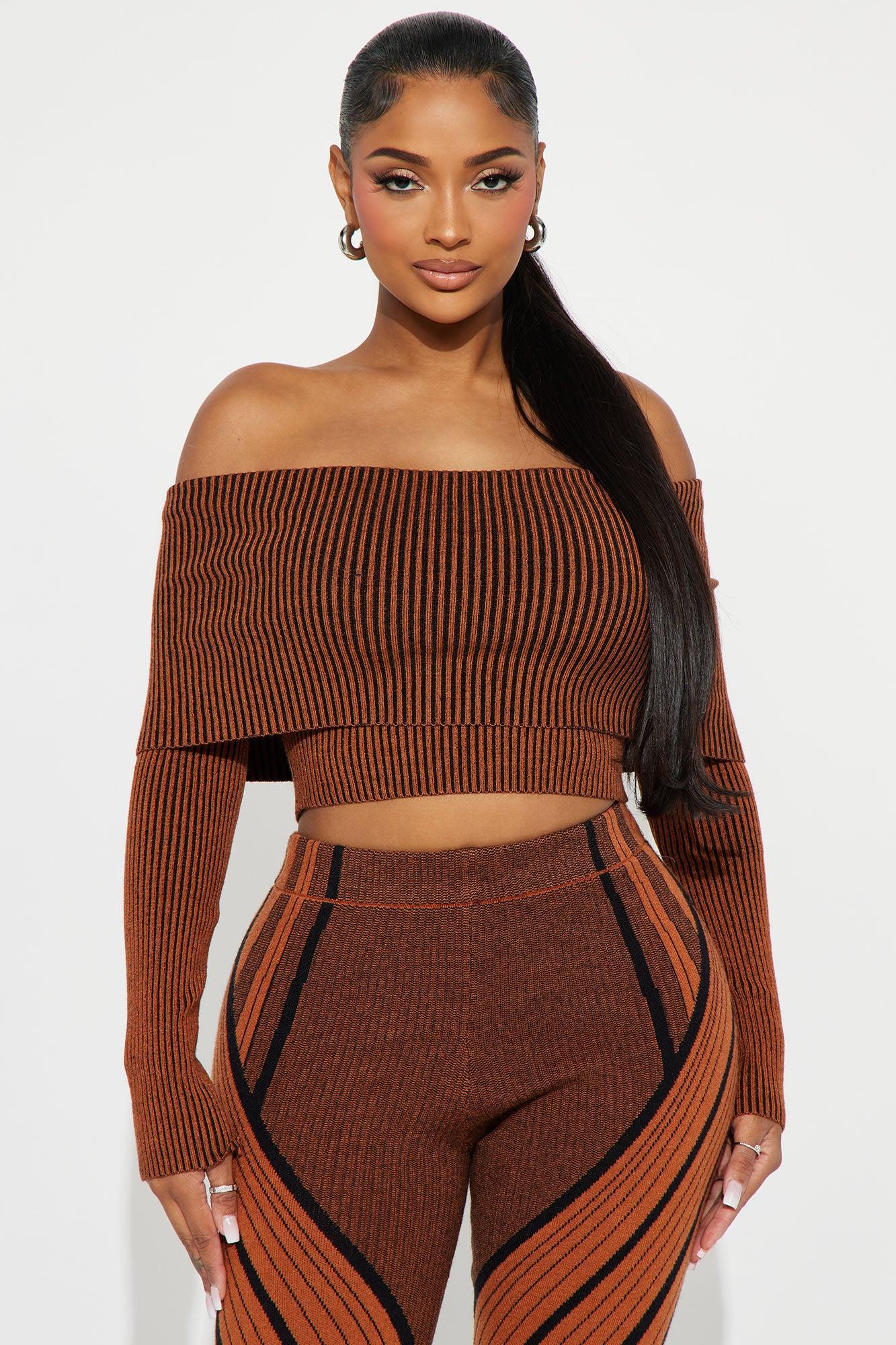 Gone For So Long Sweater Legging Set - Rust Product Image