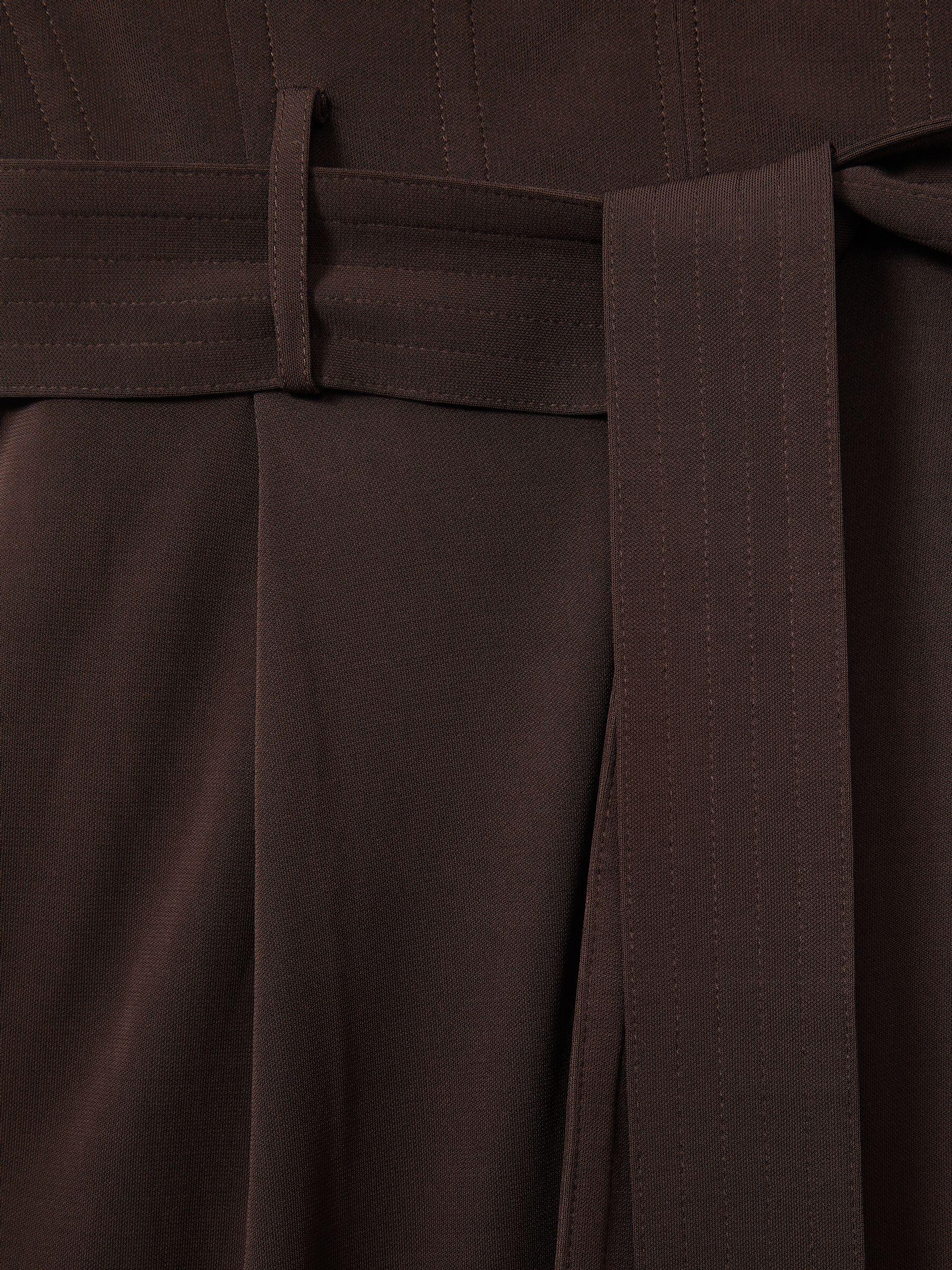 Atelier Strapless Crepe Bustier Jumpsuit in Chocolate Product Image