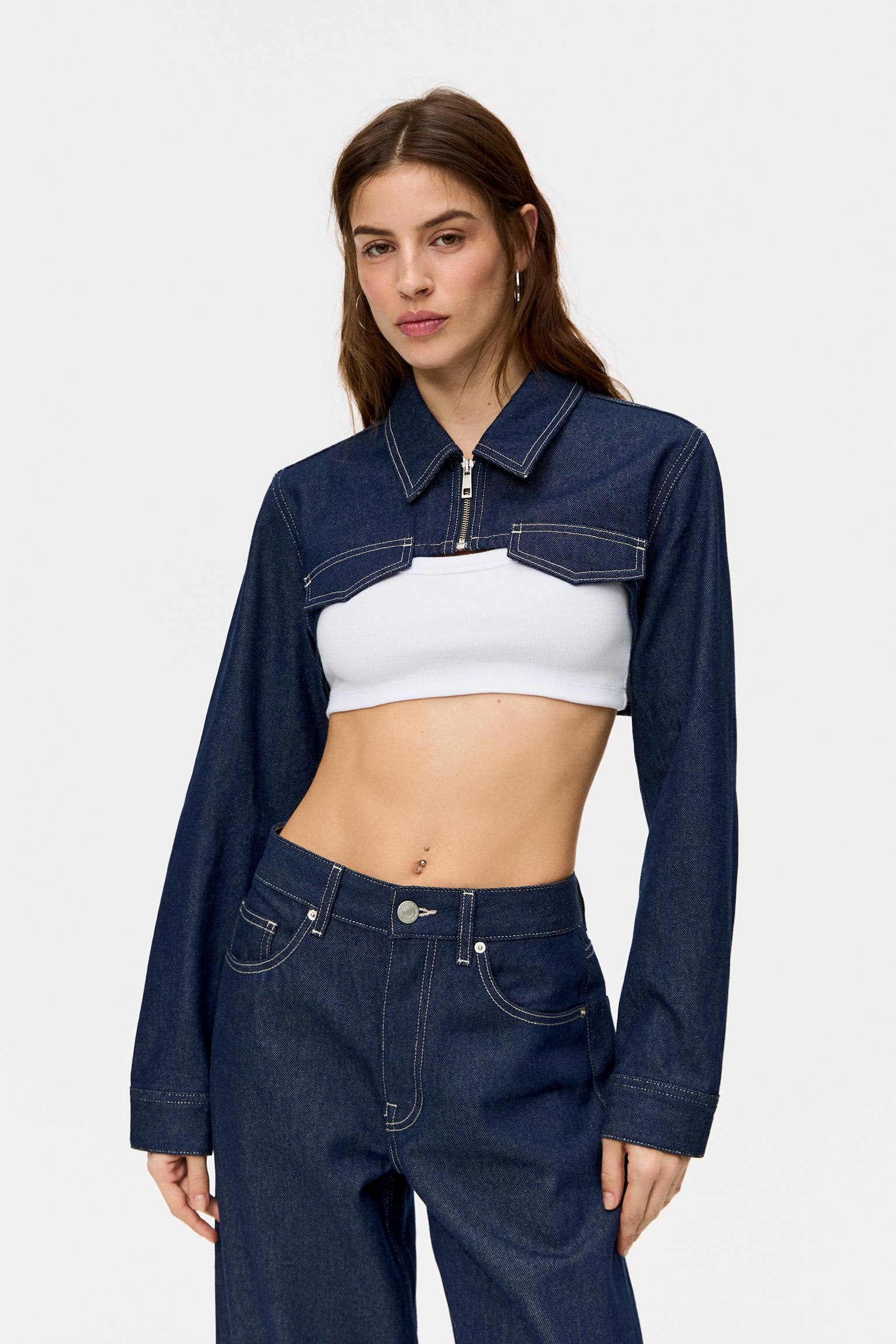 Super cropped denim jacket Product Image