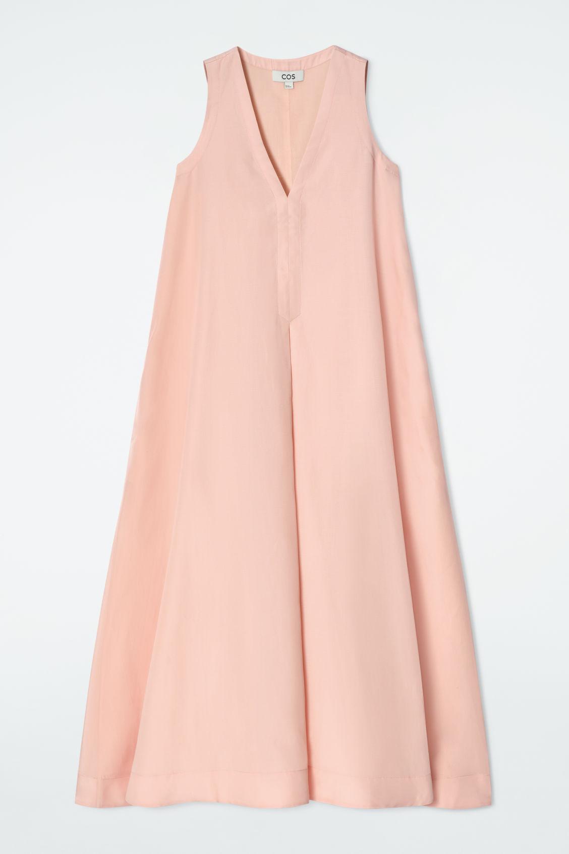 A-LINE LINEN-BLEND MAXI DRESS Product Image