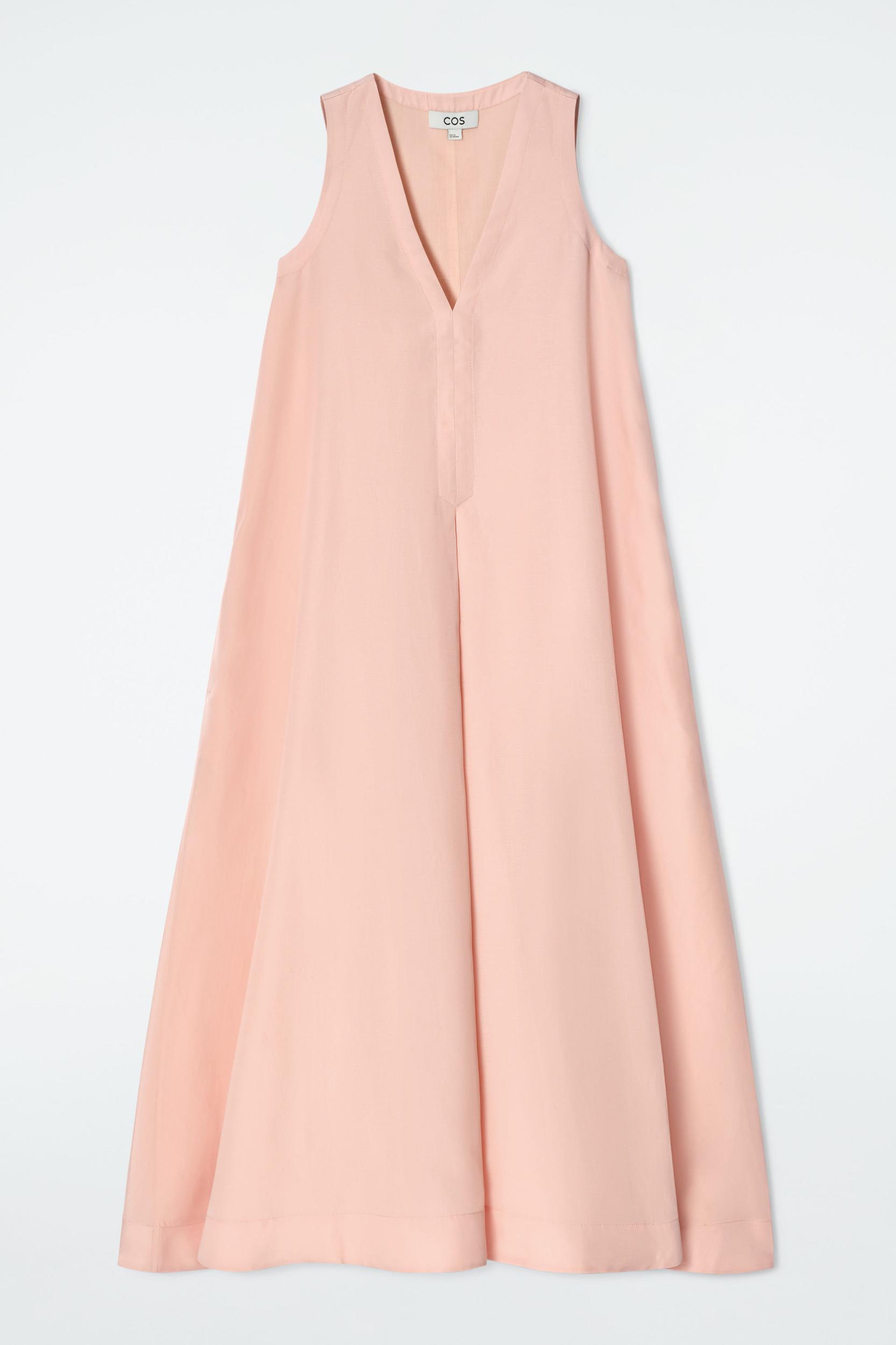 A-LINE LINEN-BLEND MAXI DRESS Product Image