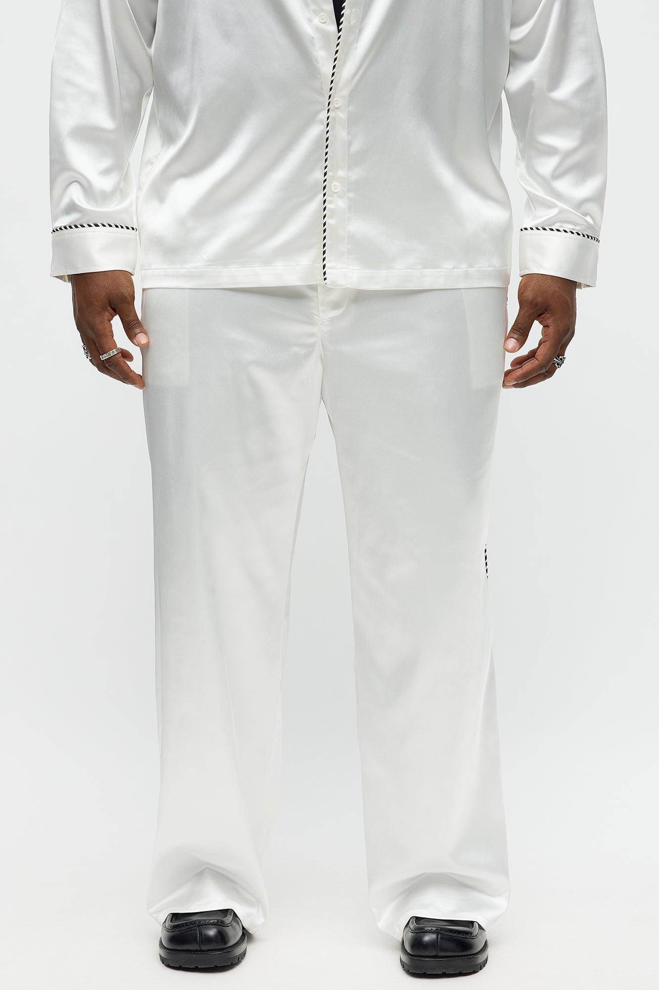 Relaxed Luxe Track Trousers - White Male Product Image