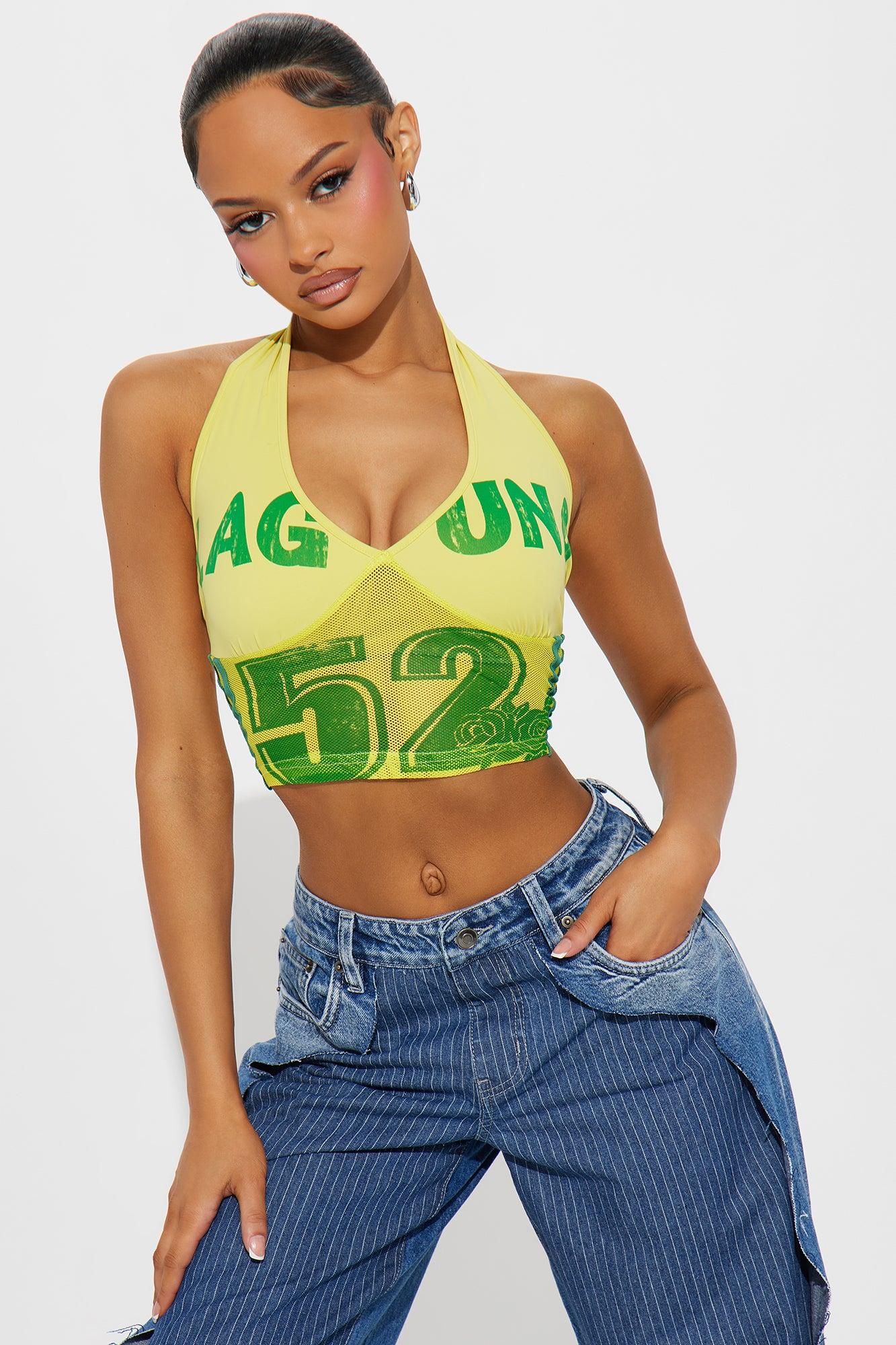 Laguna Sunsets Halter Top - Yellow Product Image