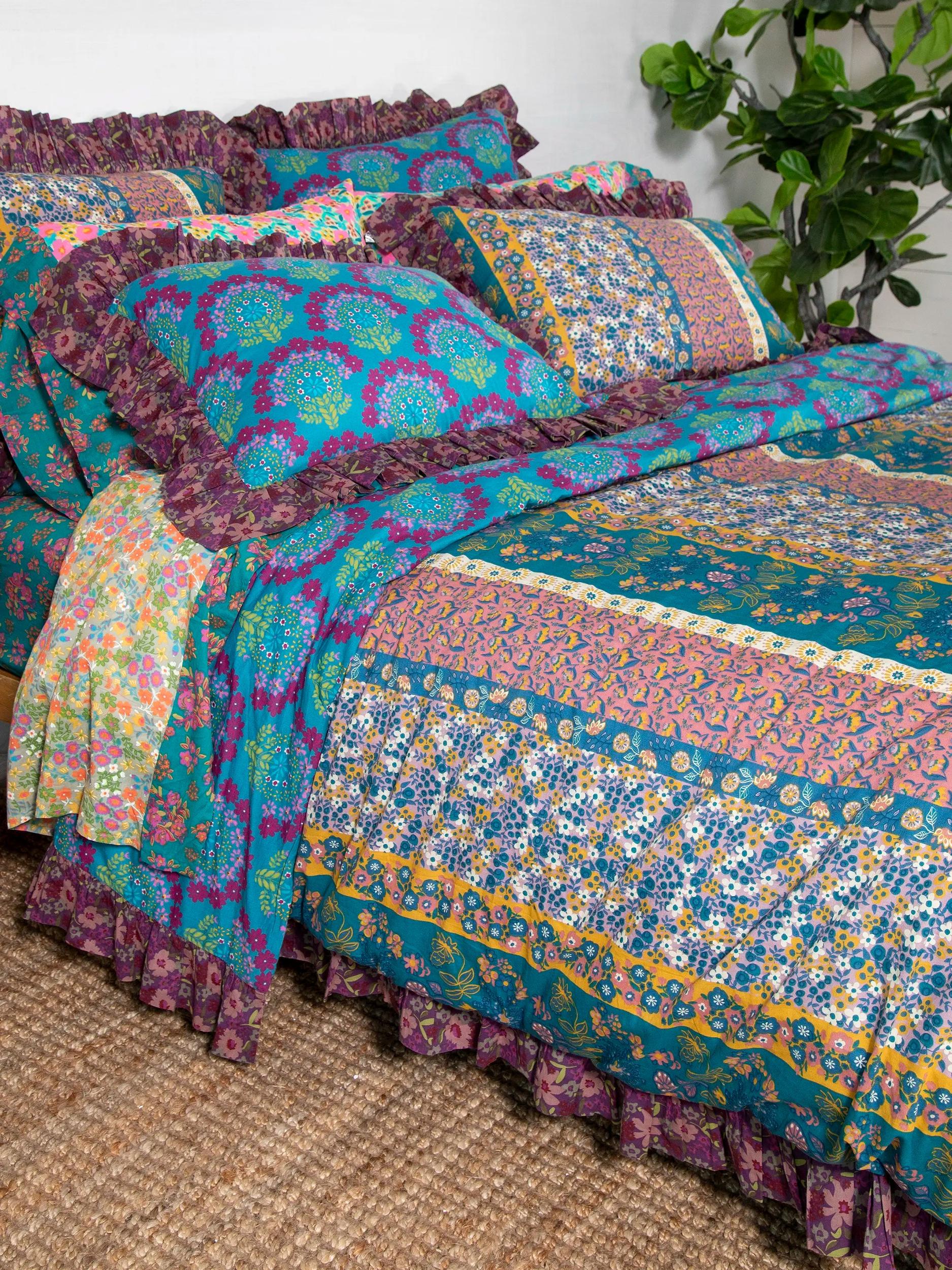 So Soft Cotton Reversible Duvet Cover - Boho Borders Product Image