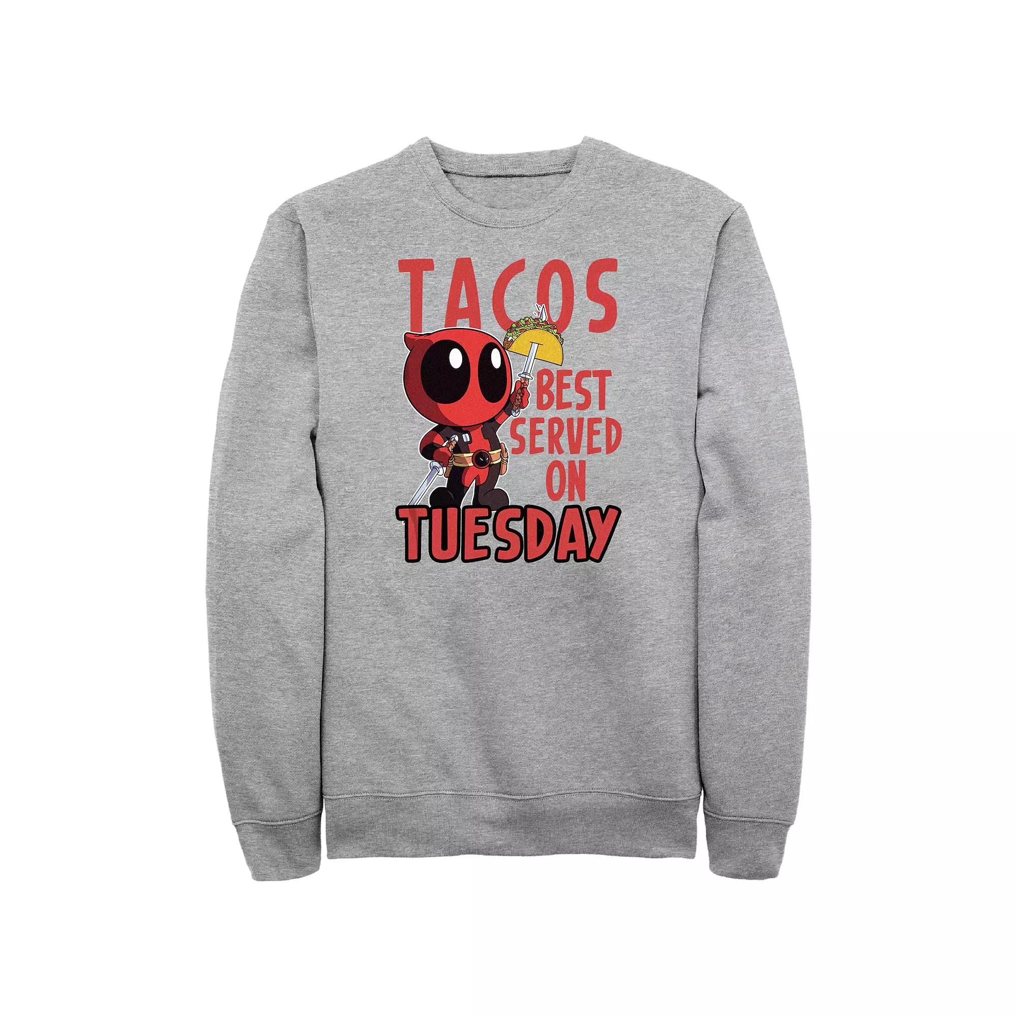 Big & Tall Marvel Deadpool Tacos Best Served On Tuesday Graphic Fleece, Men's,  Product Image
