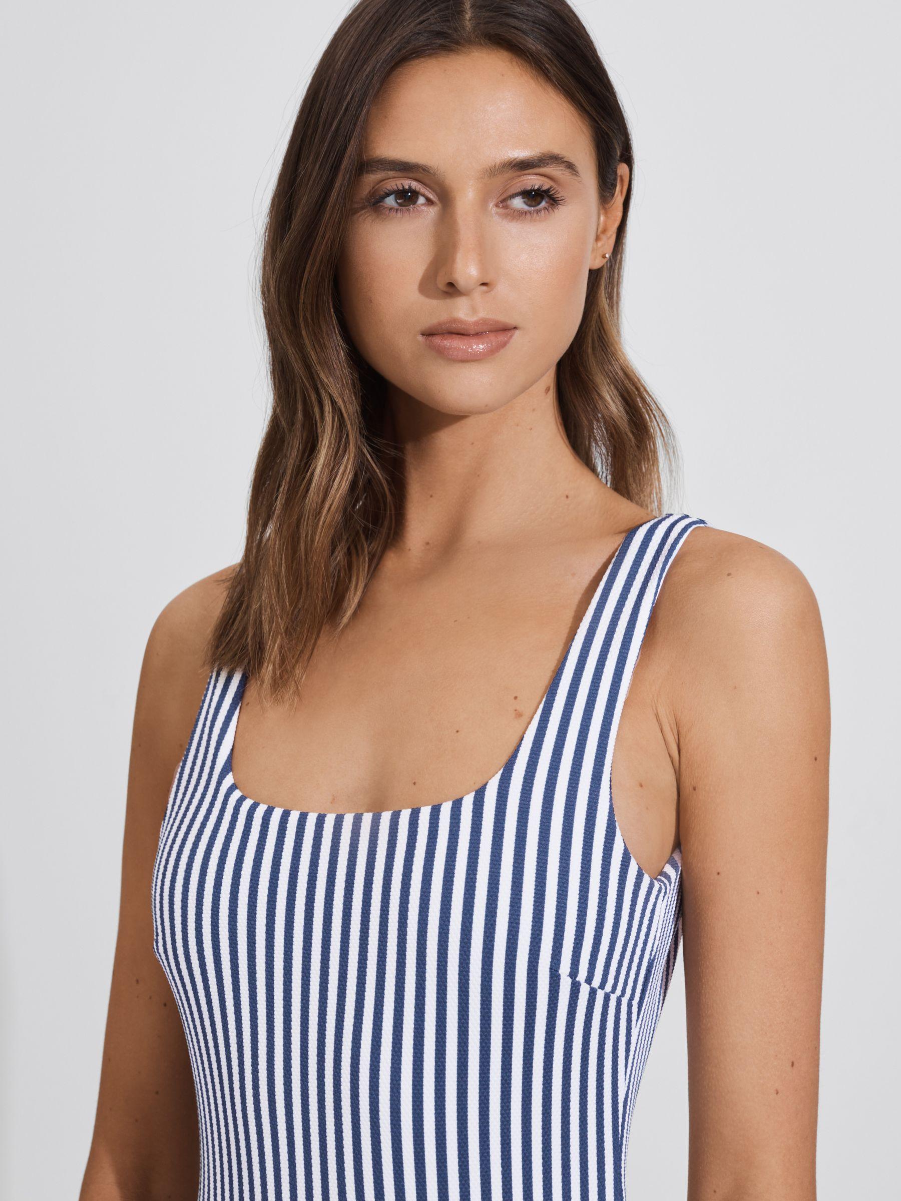 FELLA Striped Swimsuit in Blue Stripe Product Image