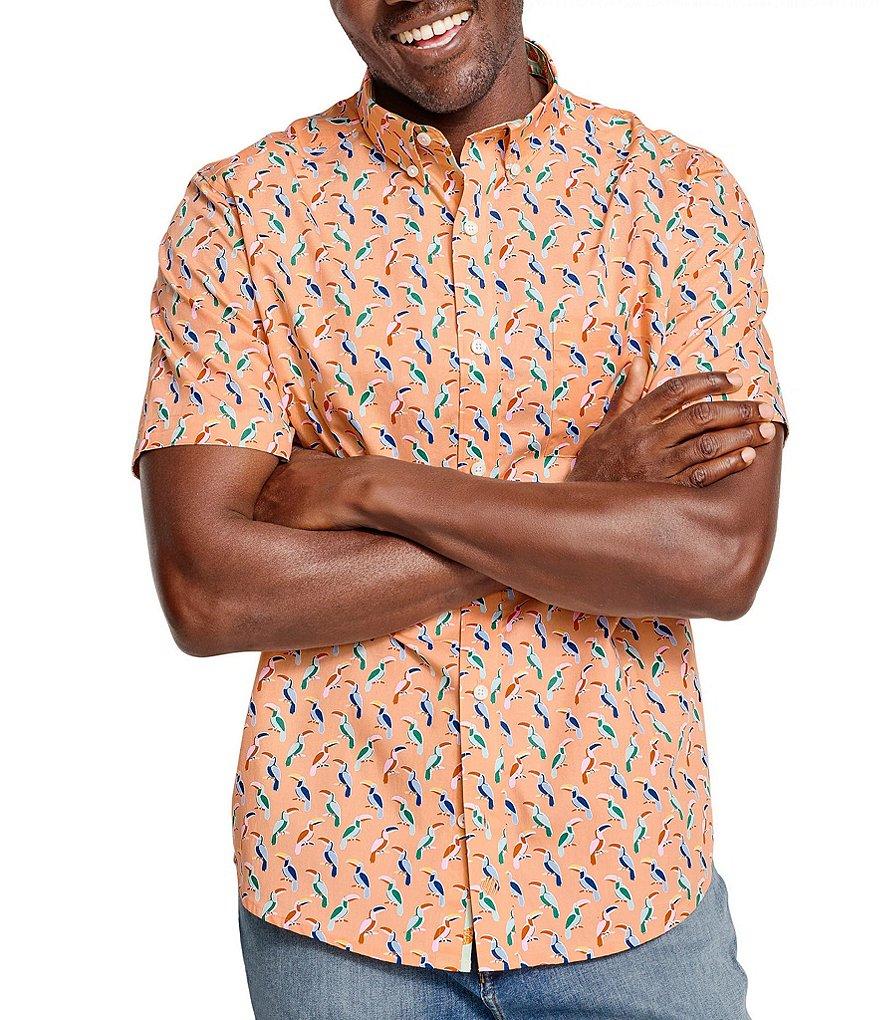 Johnston & Murphy Toucan Print Short Sleeve Woven Shirt Product Image
