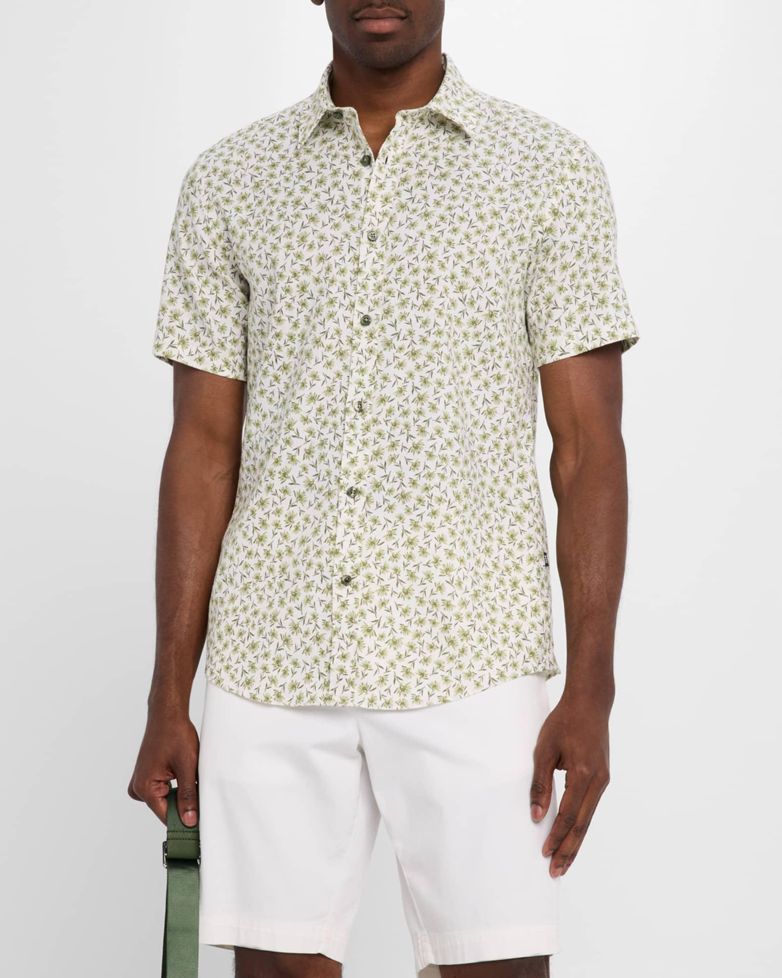 Men's Roan Floral Linen Short-Sleeve Sport Shirt Product Image