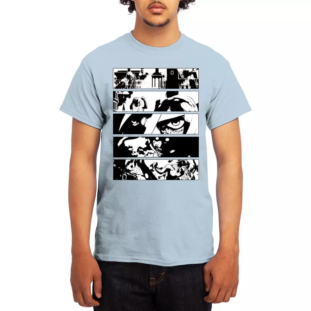 Men's Attack on Titan Black & White Battle Layout Tee, Size: Small Product Image