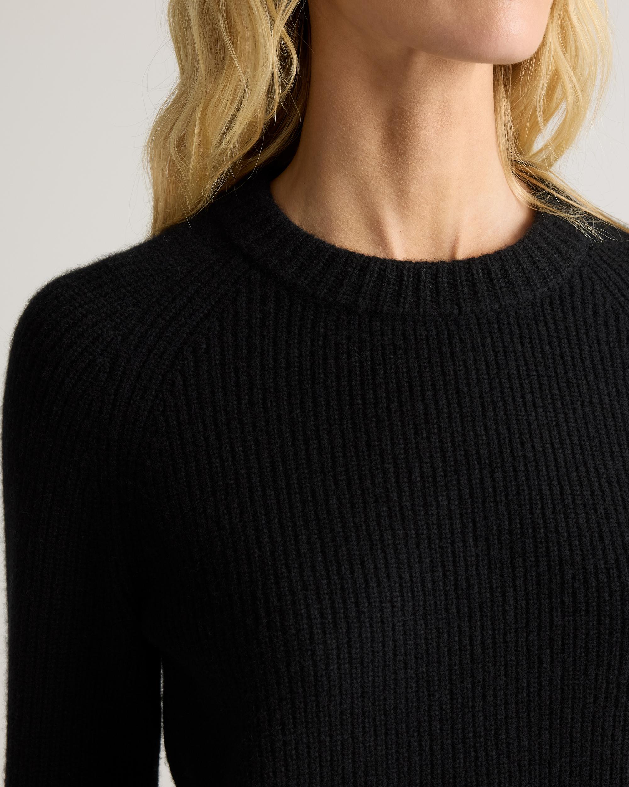 Quince | Women's Mongolian Cashmere Fisherman Crewneck Sweater Product Image