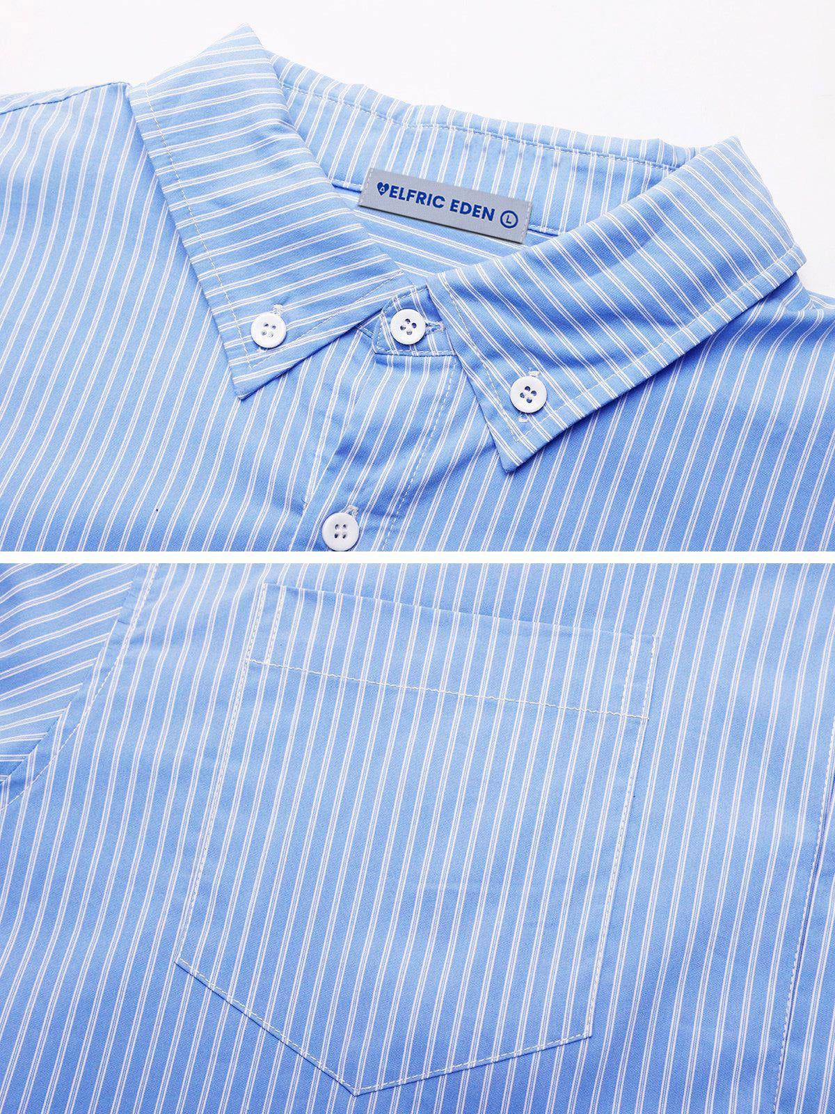 City Of Love Detachable Sleeve Striped Long Sleeve Shirt Product Image