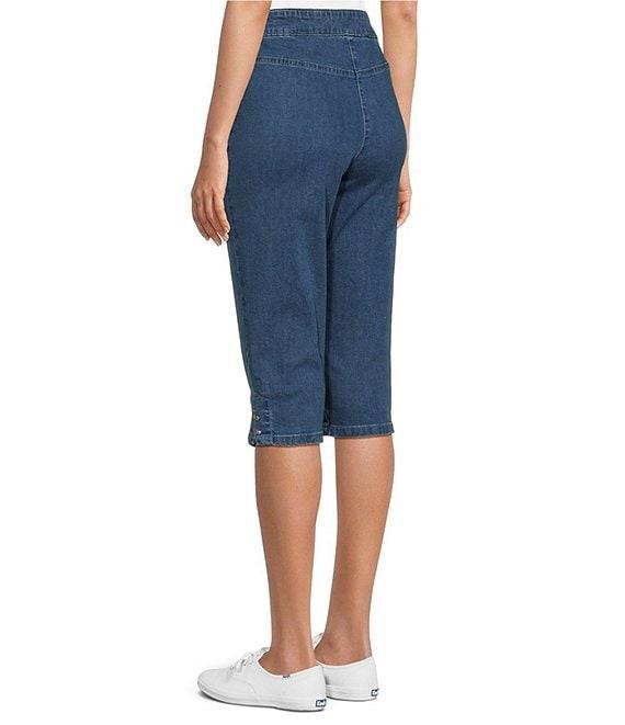 Allison Daley Side Slit Pull-On Stretch Denim Skimmer Capri Pants Product Image