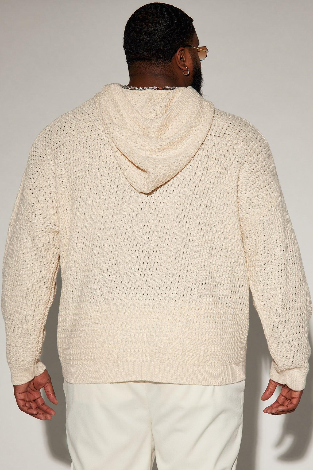 Icy Cold Cableknit Hooded Sweater - Cream Product Image