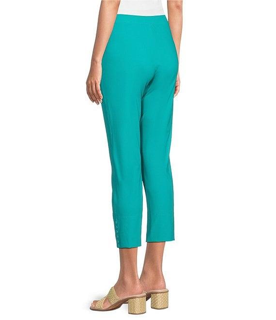 IC Collection Slim Stretch Knit Cropped Pants Product Image