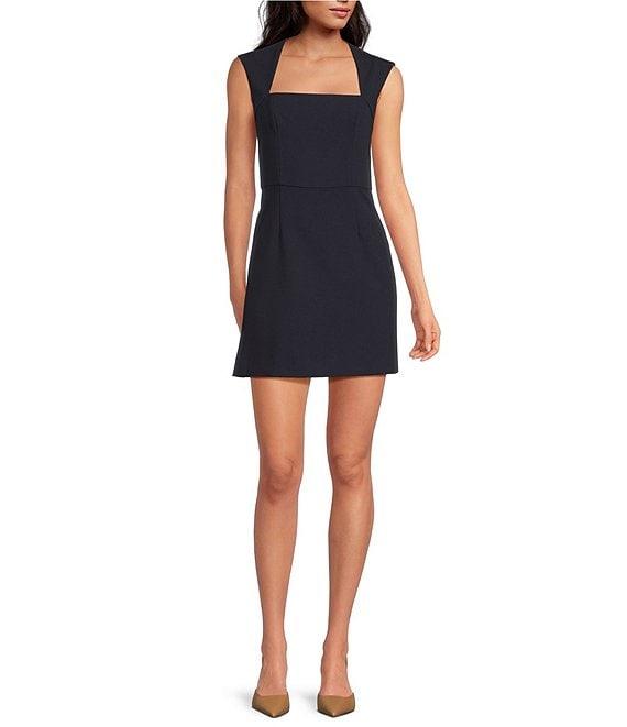 French Connection Ruth Whisper Square Neck Sleeveless Mini Dress Product Image