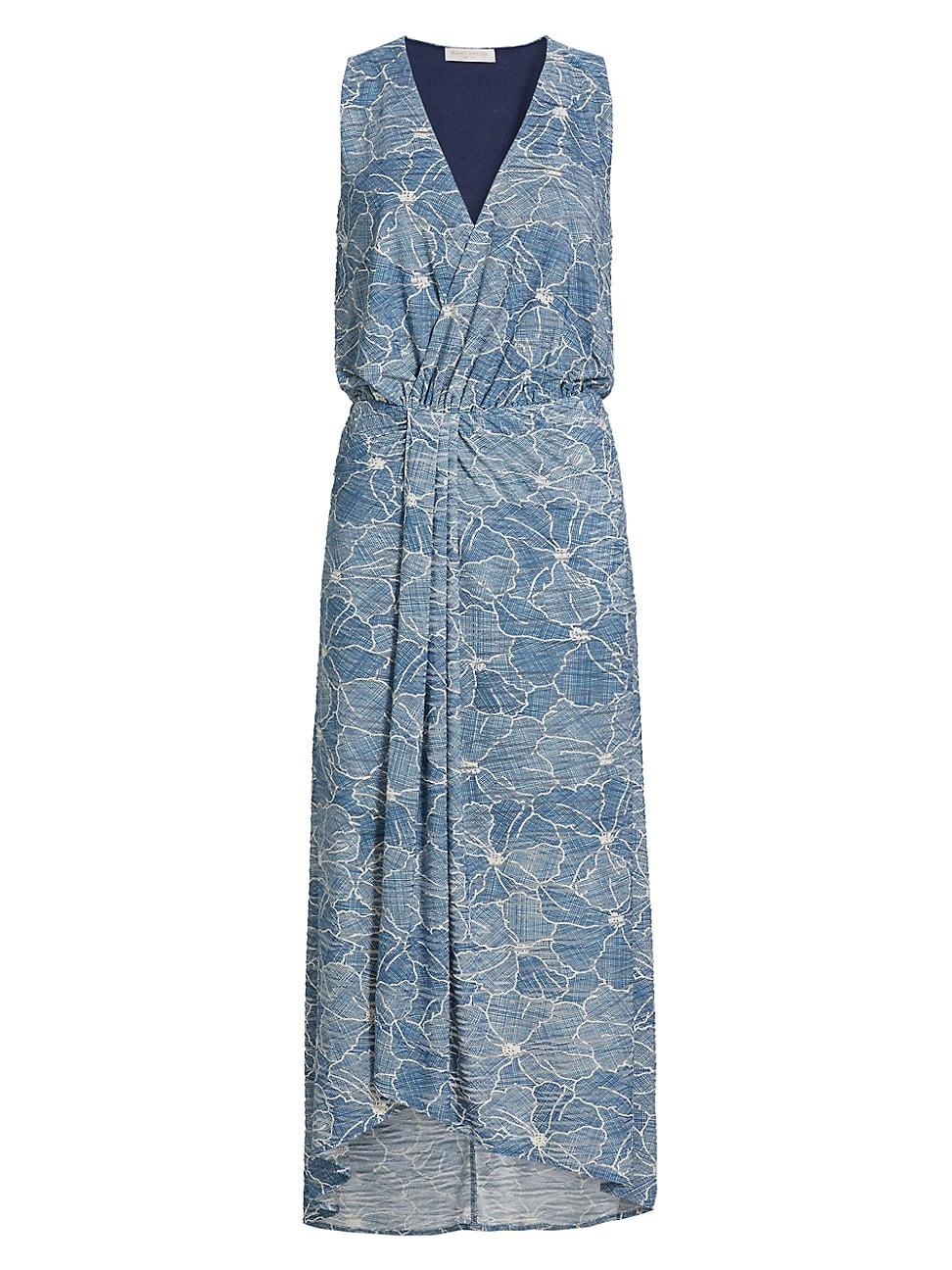 Womens Yuka Floral Burnout Sleeveless Midi-Dress Product Image